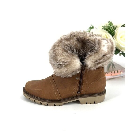 Caterpillar CAT Womens Flurry Ankle Boots Size 6 Booties Tan Leather Waterproof - Picture 4 of 11